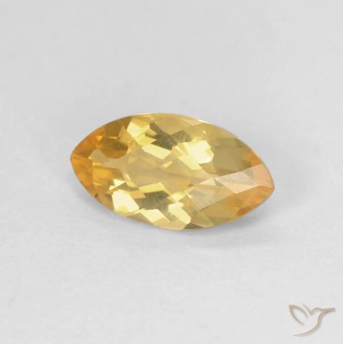 0.90克拉天然黄水晶，榄尖形，VVS-VS