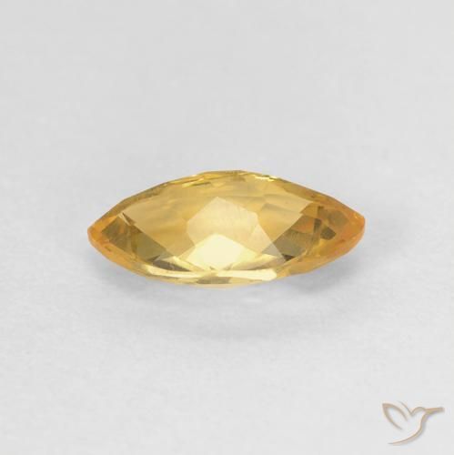 0.90克拉天然黄水晶，榄尖形，VVS-VS