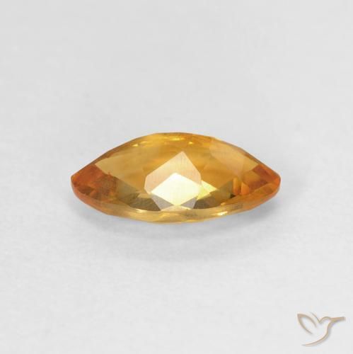 0.87克拉天然黄水晶，榄尖形，VVS-VS