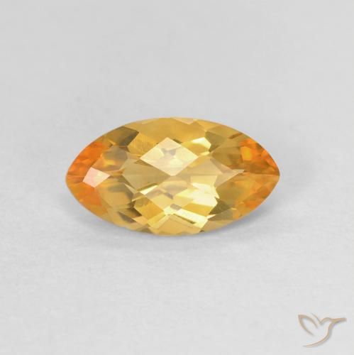 0.89ct 天然 Medium Light-Golden 黄水晶, 榄尖形, VVS-VS