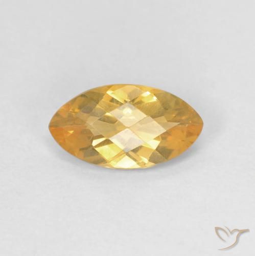 0.85ct 天然 中橙 黄水晶, 榄尖形, VVS-VS