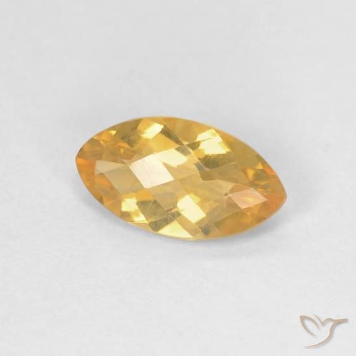 0.85克拉天然黄水晶，榄尖形，VVS-VS