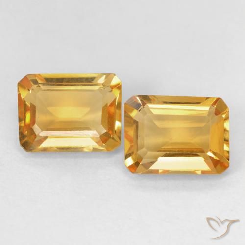 2.82ctw 天然 Medium Light Orange-Gold 黄水晶, 祖母绿式切割, VVS