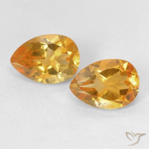 1.46ctw 天然 橙金 黄水晶, 梨形, VVS-VS