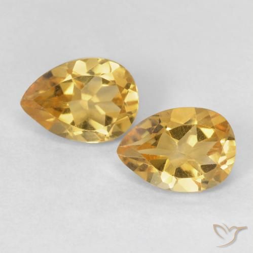 1.40ctw 天然 橙金 黄水晶, 梨形, VVS-VS