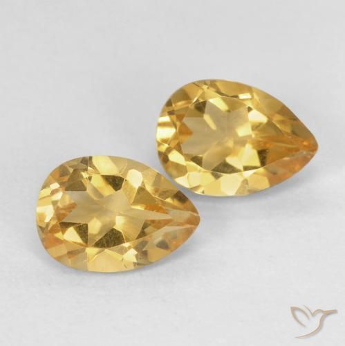 1.40克拉天然黄水晶，梨形，VVS-VS