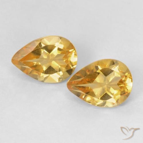 1.44ctw 天然 橙金 黄水晶, 梨形, VVS-VS