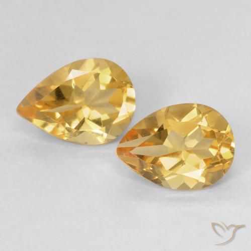 1.41ctw 天然 金色 黄水晶, 梨形, VVS-VS