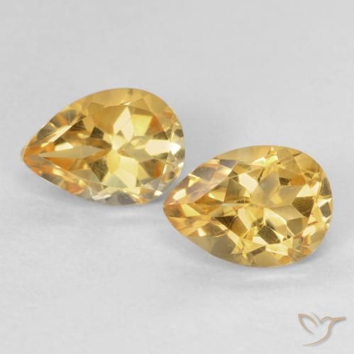 1.55ctw 天然 橙金 黄水晶, 梨形, VVS-VS