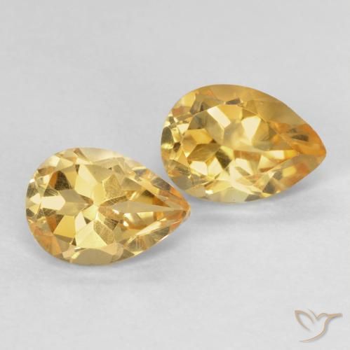 1.55克拉天然黄水晶，梨形，VVS-VS