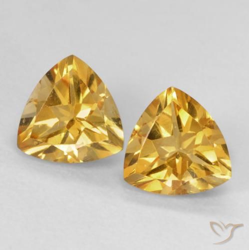 1.49ctw 天然 金色 黄水晶, 胖三角形, VVS-VS