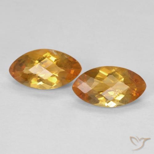 1.80ctw 天然 深橙金 黄水晶, 榄尖形, VS