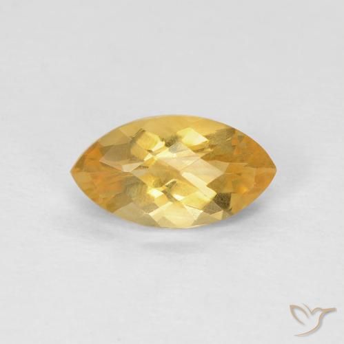 0.97ct 天然 橙金 黄水晶, 榄尖形, VS