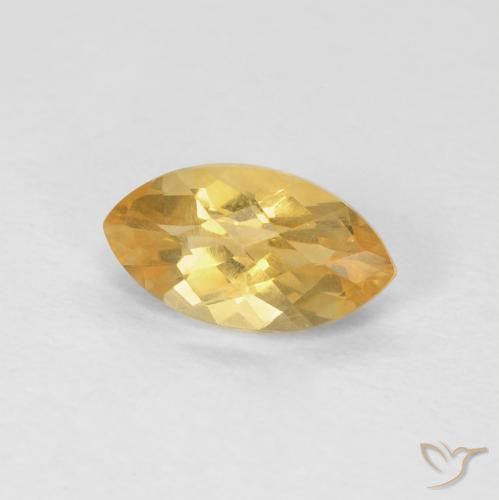 0.97克拉天然黄水晶，榄尖形，VS