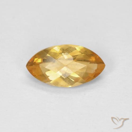 0.81ct 天然 Medium Light Orange-Gold 黄水晶, 榄尖形, VS