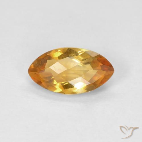 0.85ct 天然 深橙金 黄水晶, 榄尖形, VS