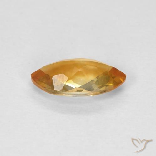 0.85克拉天然黄水晶，榄尖形，VS