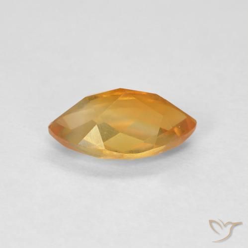 0.95克拉天然黄水晶，榄尖形，VS