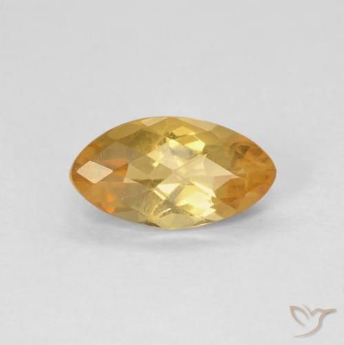 0.92ct 天然 橙金 黄水晶, 榄尖形, VS