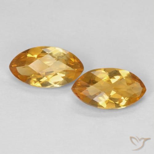 1.65ctw 天然 橙金 黄水晶, 榄尖形, VS