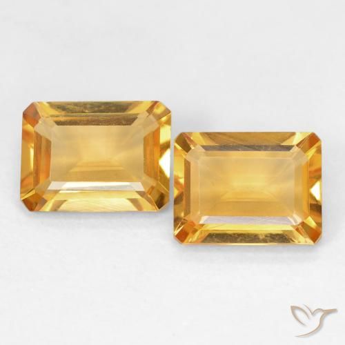 2.66ctw 天然 Medium Light Orange-Gold 黄水晶, 祖母绿式切割, VVS