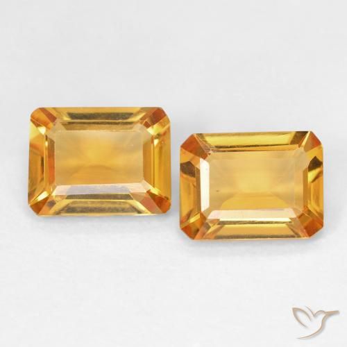 2.58ctw 天然 Medium Light Orange-Gold 黄水晶, 祖母绿式切割, VVS