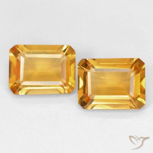 2.82ctw 天然 橙金 黄水晶, 祖母绿式切割, VVS