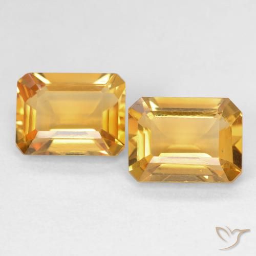 2.96ctw 天然 橙金 黄水晶, 祖母绿式切割, VVS