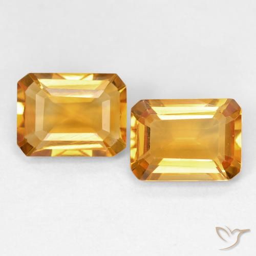 2.91ctw 天然 Medium Light Orange-Gold 黄水晶, 祖母绿式切割, VVS