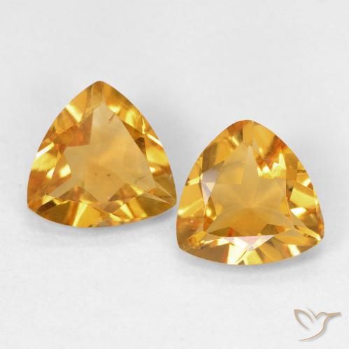 1.14ctw 天然 中橙 黄水晶, 胖三角形, VS
