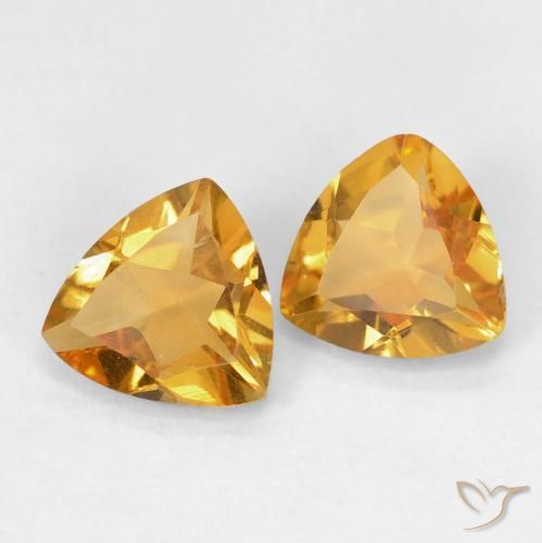 1.14克拉天然黄水晶，胖三角形，VS