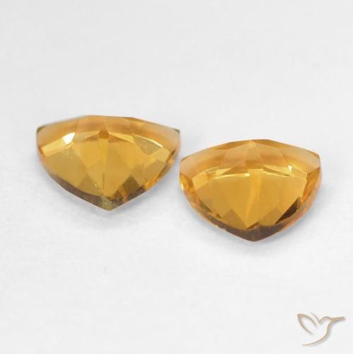 1.14克拉天然黄水晶，胖三角形，VS