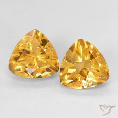 1.60ctw 天然 橙金 黄水晶, 胖三角形, VVS-VS