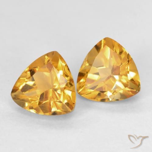 1.60克拉天然黄水晶，胖三角形，VVS-VS