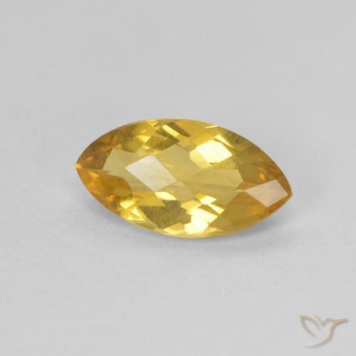 0.81克拉天然黄水晶，榄尖形，VVS-VS