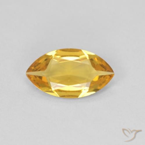 0.65ct 天然 金色 黄水晶, 榄尖形, VVS-VS