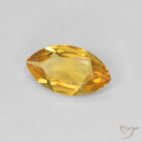0.65克拉天然黄水晶，榄尖形，VVS-VS