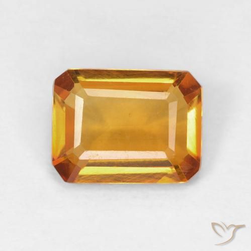 1.22ct 天然 橙金 黄水晶, 祖母绿式切割, VVS