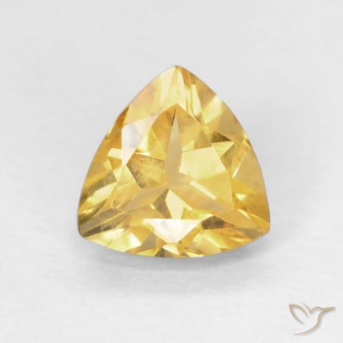 0.94ct 天然 中金 黄水晶, 胖三角形, VVS