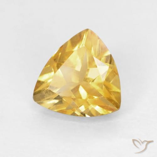 0.94克拉天然黄水晶，胖三角形，VVS