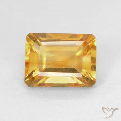1.62ct 天然 Medium Light Orange-Gold 黄水晶, 祖母绿式切割, VVS