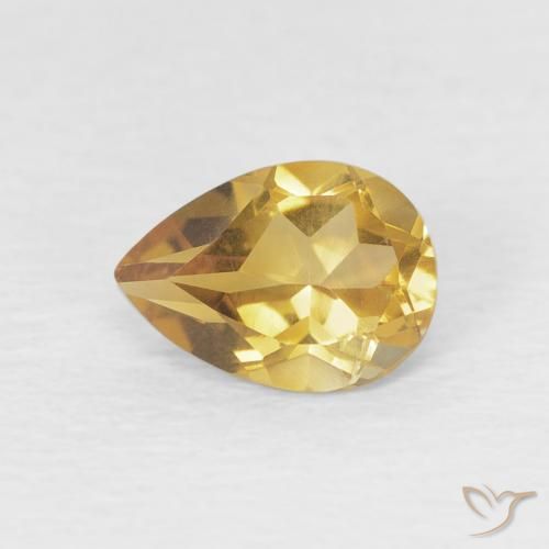 0.67ct 天然 浅金色 黄水晶, 梨形, VVS