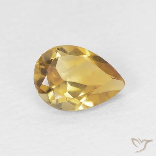 0.67克拉天然黄水晶，梨形，VVS