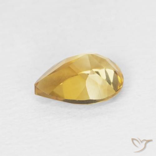 0.67克拉天然黄水晶，梨形，VVS