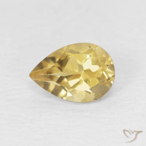 0.66ct 天然 金色 黄水晶, 梨形, VVS