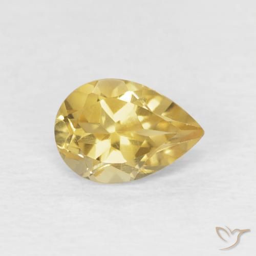 0.66克拉天然黄水晶，梨形，VVS
