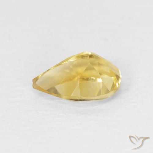 0.66克拉天然黄水晶，梨形，VVS