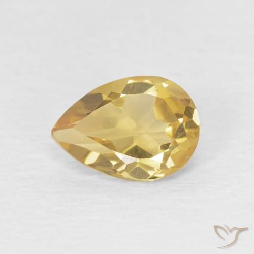 0.67ct 天然 金橙色 黄水晶, 梨形, VVS