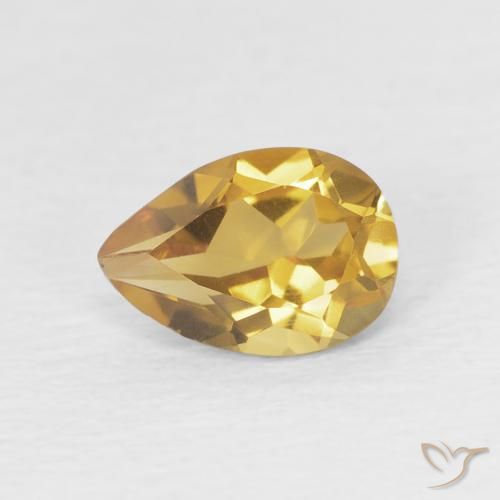 0.66ct 天然 黄金色 黄水晶, 梨形, VVS