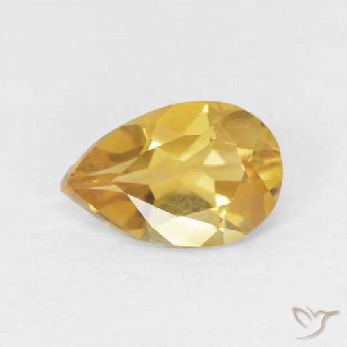 0.68ct 天然 浅金色 黄水晶, 梨形, VVS